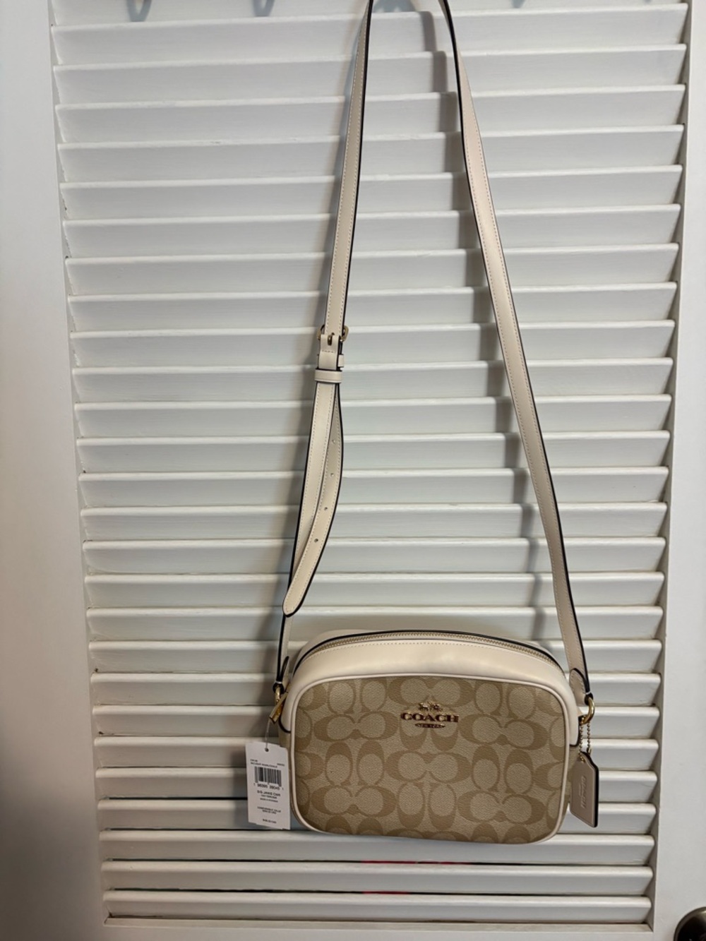 NWT Coach Jamie Camera Bag in Signature Canvas, color Light Khaki/Chalk